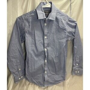 Van Heusen flex youth Small 8 long sleeve button up white with Blue